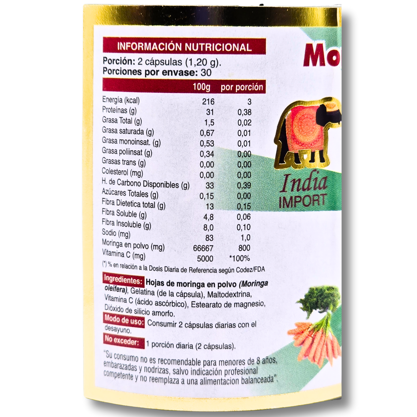 60 Cápsulas Moringa Ancestral